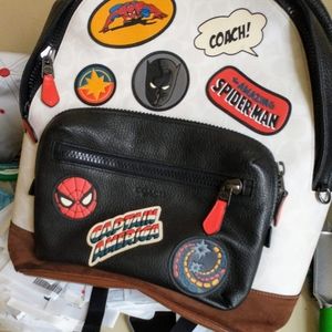 Coach Marvel West Backpack In Signature Canvas Wit